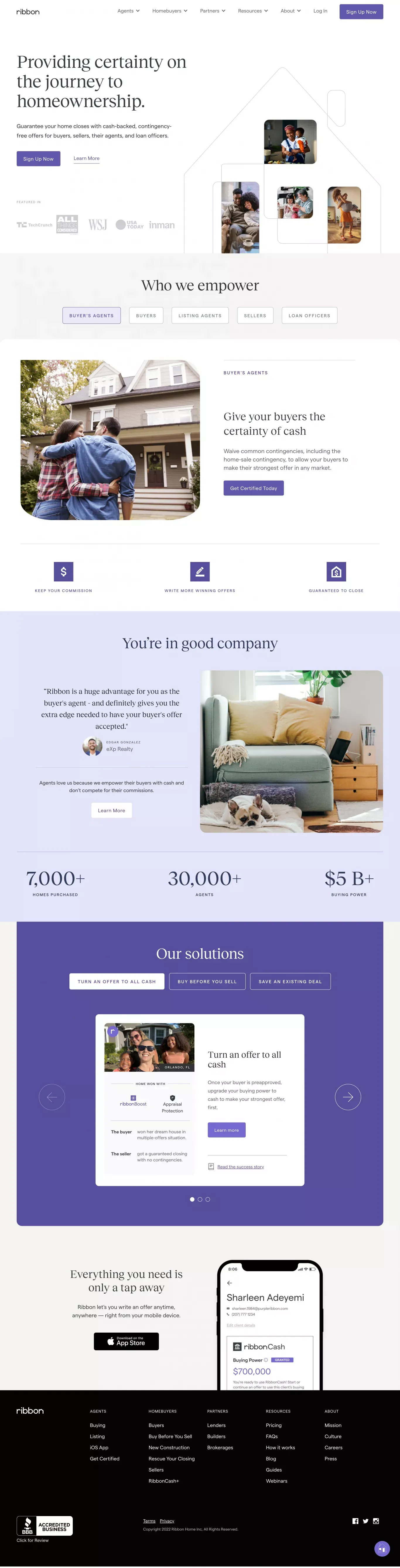 Where Agents Collaborate on Winning Offers | Ribbon - Landing design