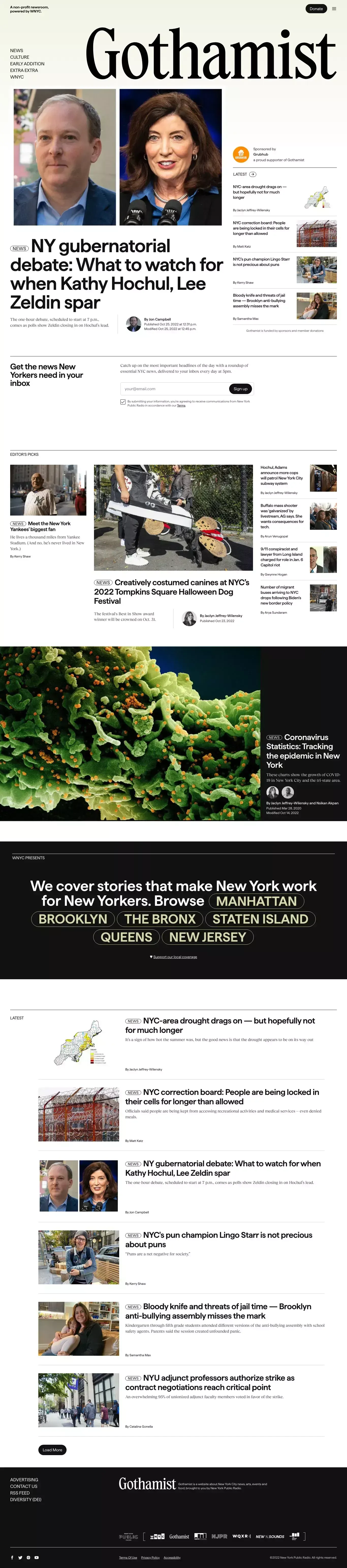 Gothamist: New York City Local News, Food, Arts & Events - Blog design