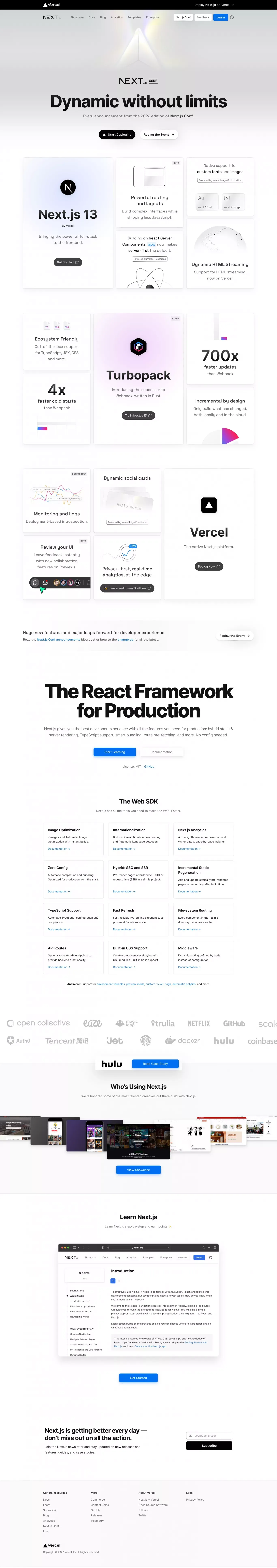 Next.js by Vercel - The React Framework - Landing design