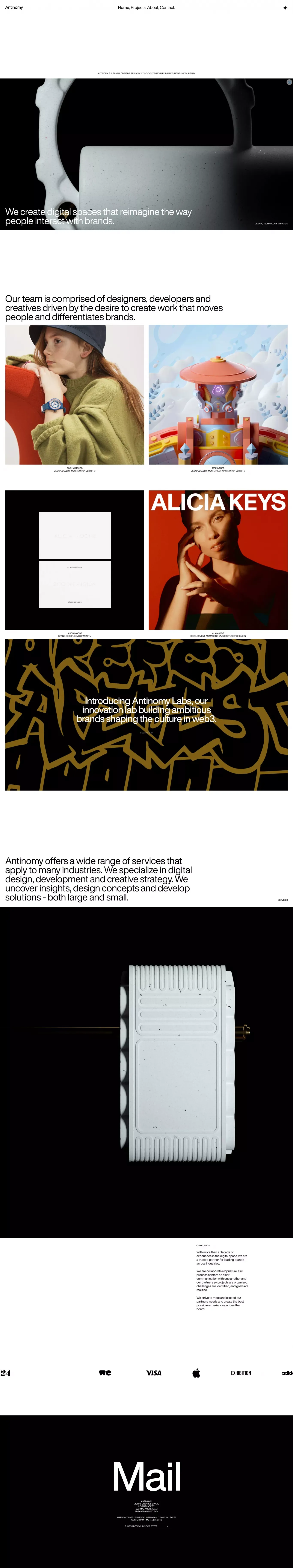 Antinomy Studio | Digital creative studio based in Amsterdam - Portfolio design