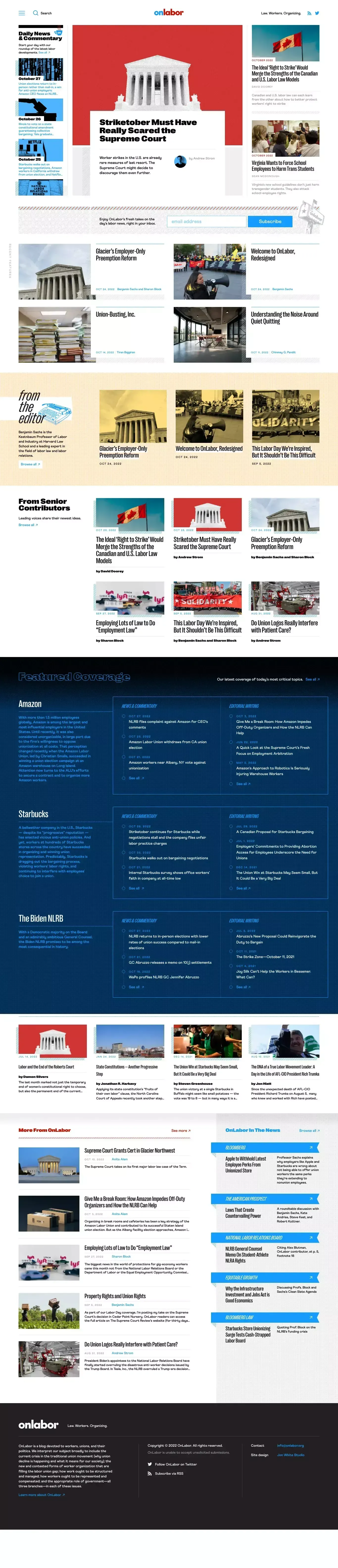 OnLabor - Blog design