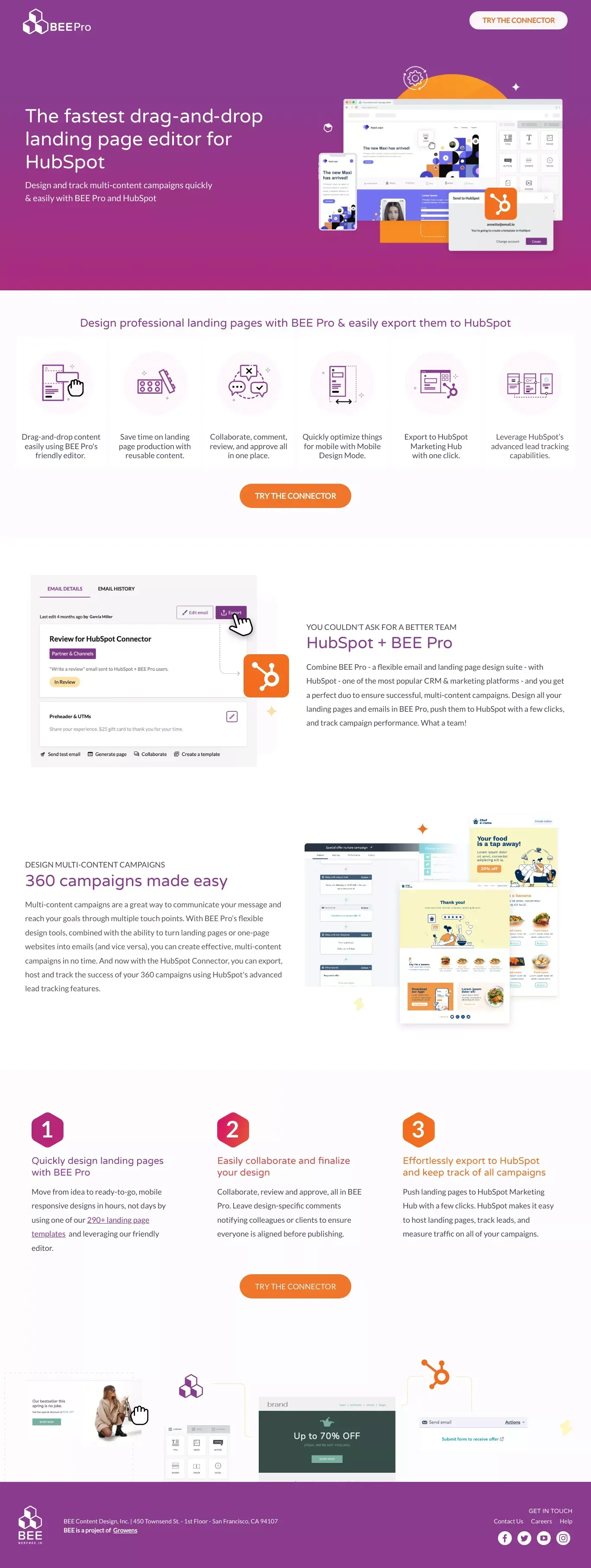 The fastest drag-and-drop landing page editor for HubSpot | BEE Pro - Landing design