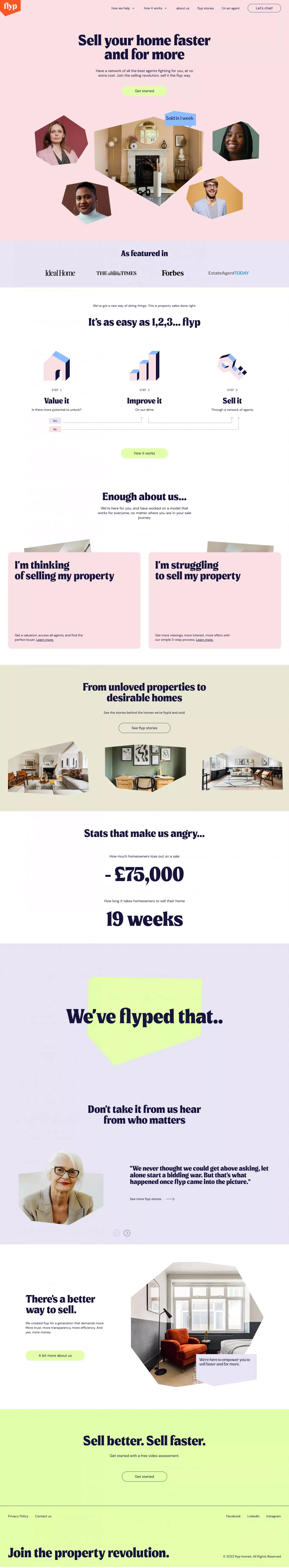 Sell your home faster and for more with flyp | flyp - Landing design