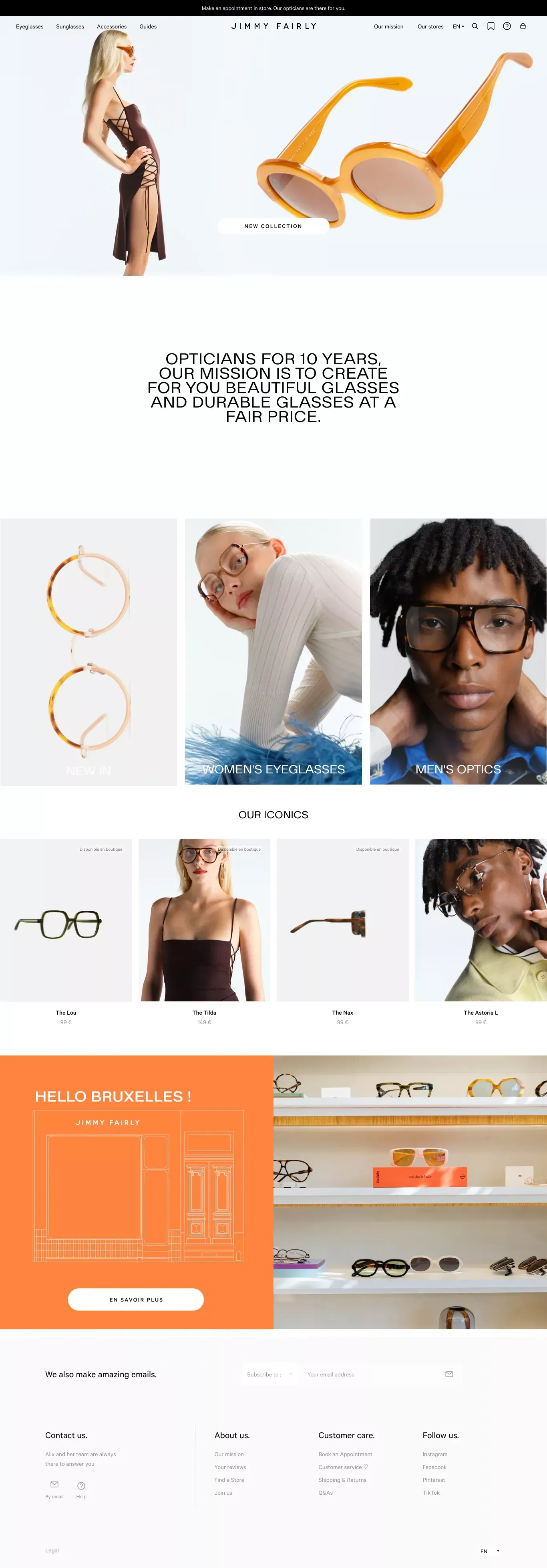 Acheter Lunettes de Vue & Lunettes de Soleil | Jimmy Fairly - Ecommerce design