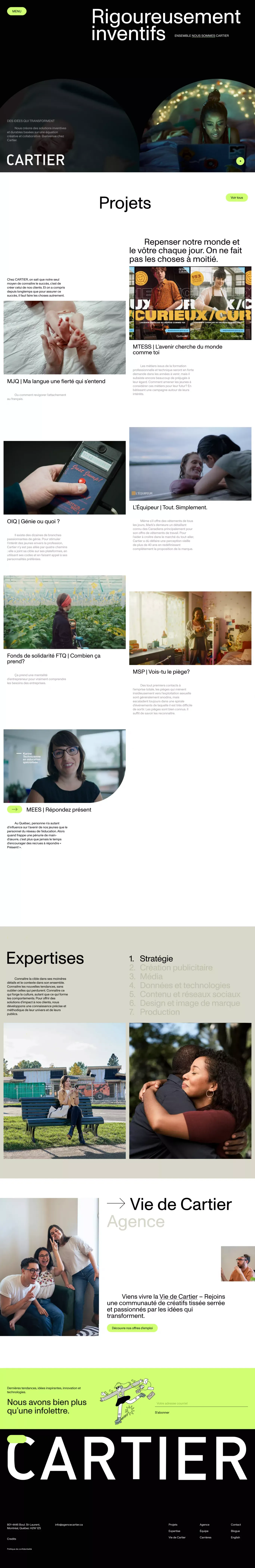 Agence Cartier – Rigoureusement inventifs - Portfolio design
