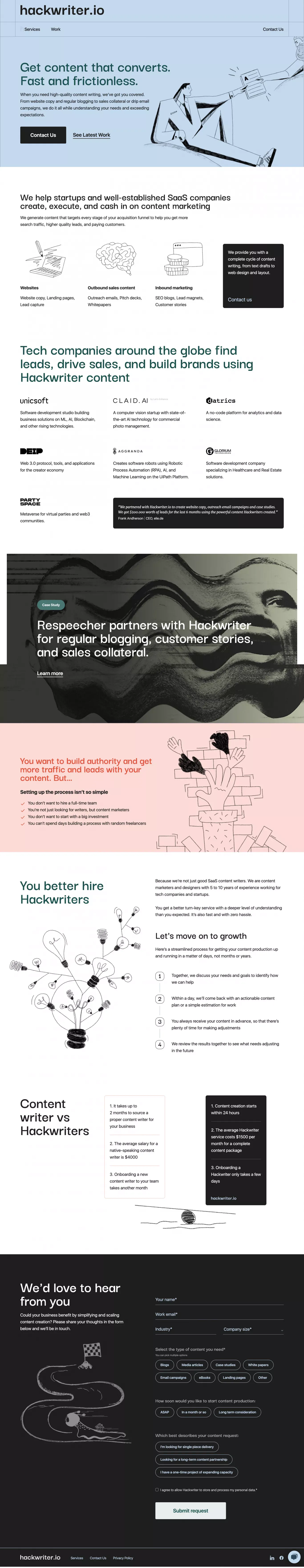 Hackwriter.io | Get content that converts. - Portfolio design