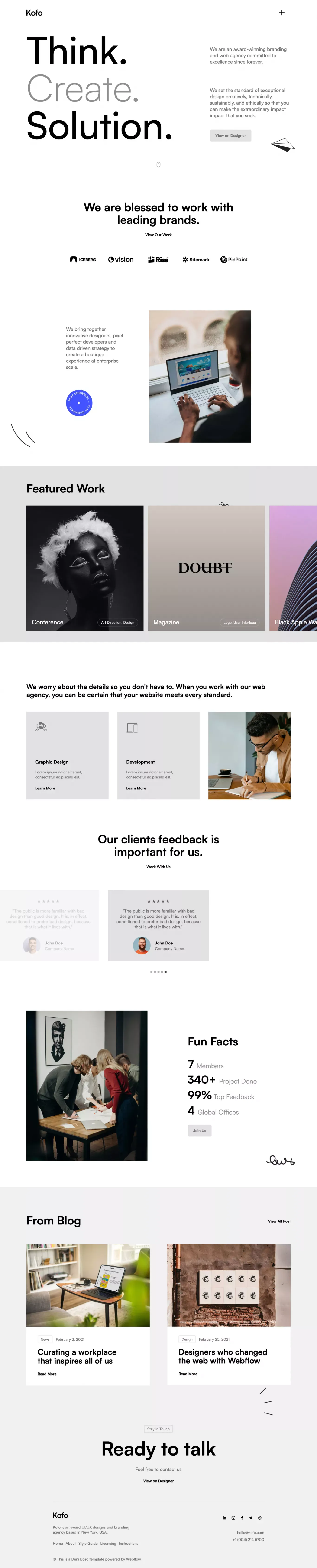 Kofo - Webflow Ecommerce website template - Template design