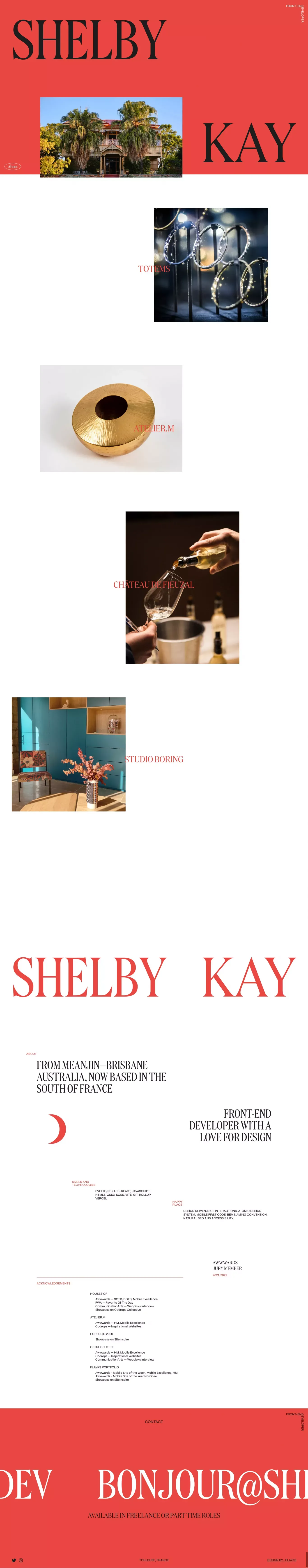 Shelby Kay — Front-End Developer - Portfolio design