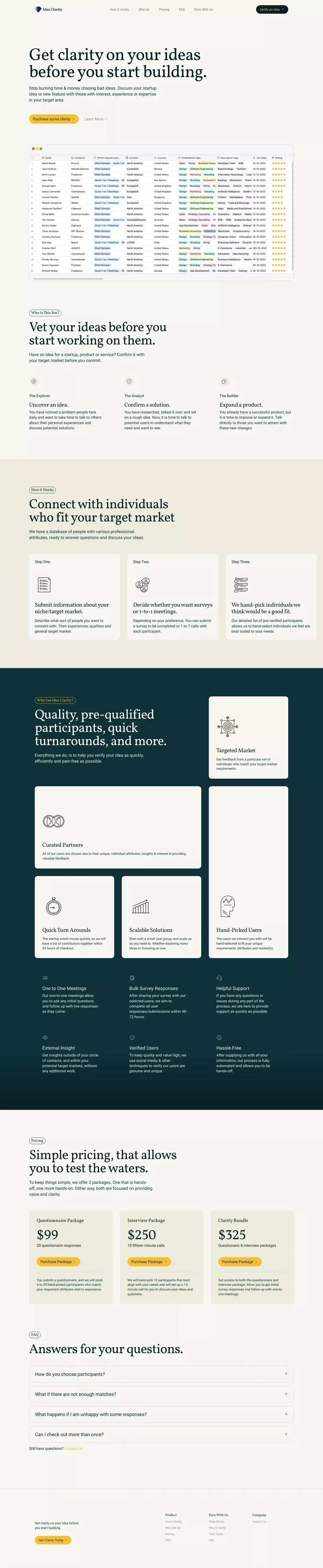 Idea Clarity - website design