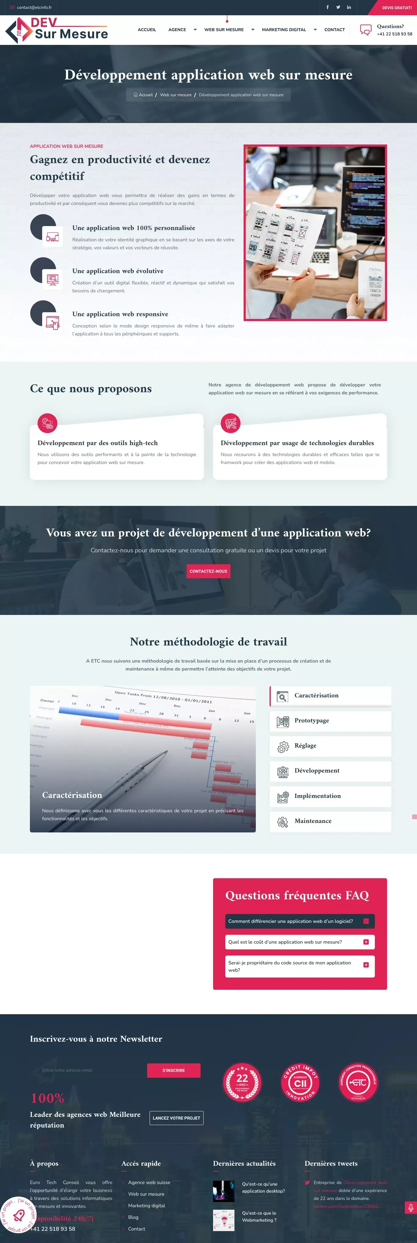 Développement application web - Application web sur mesure - Landing design