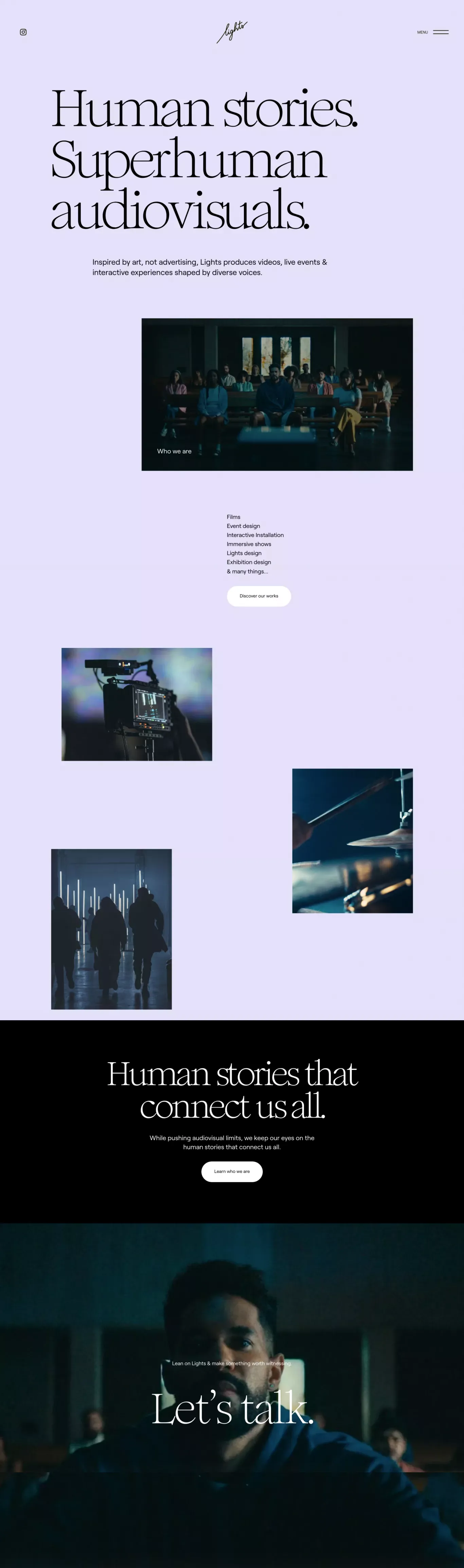 Homepage | Lights - Portfolio design