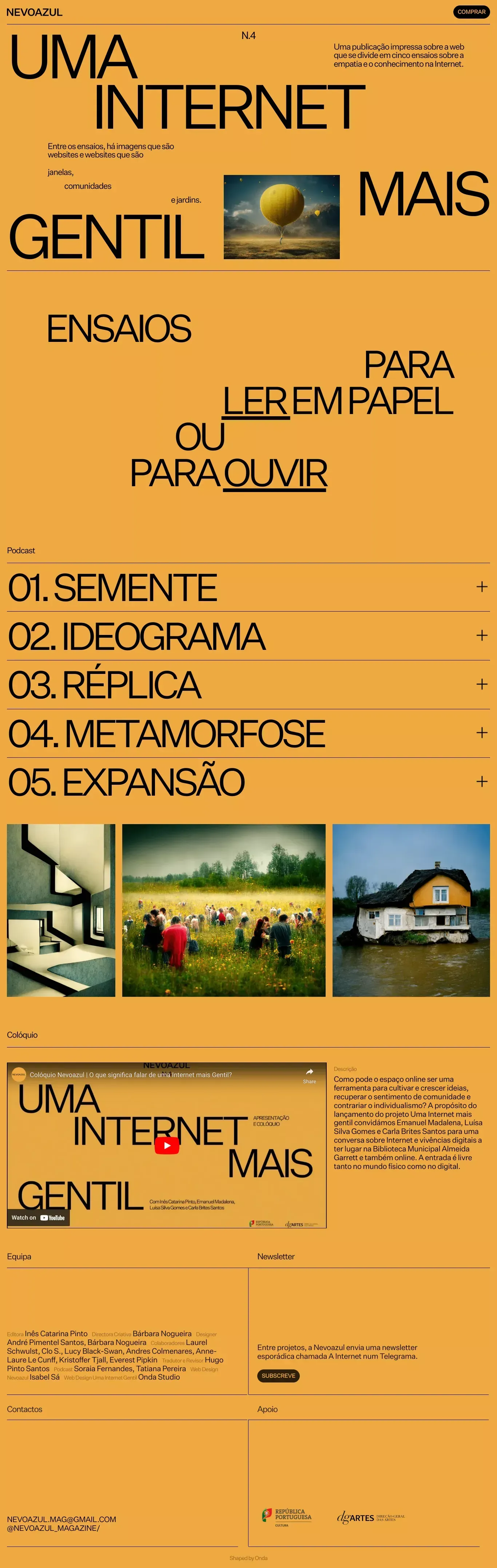 Nevoazul — Uma Internet Mais Gentil - Blog design