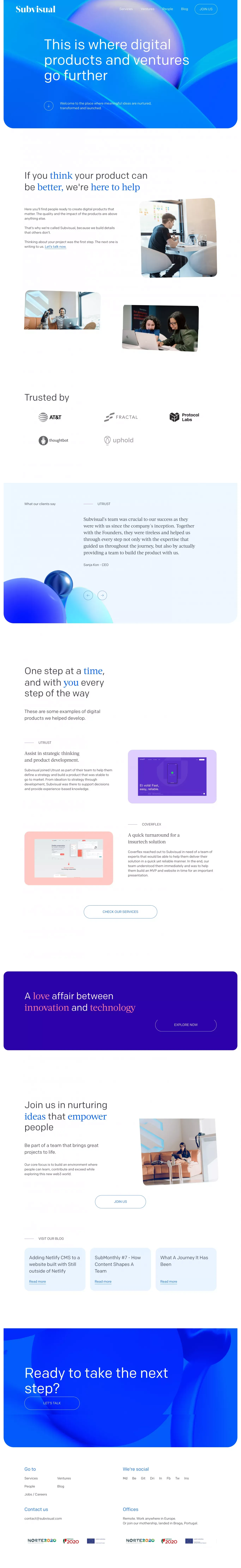 Subvisual: web3 products and ventures universe - Portfolio design