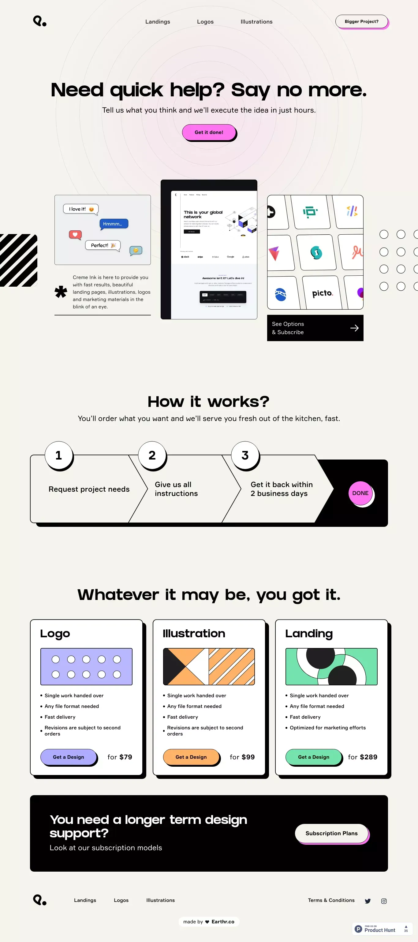 Design and develop your product fast with Creme Ink - Ecommerce design