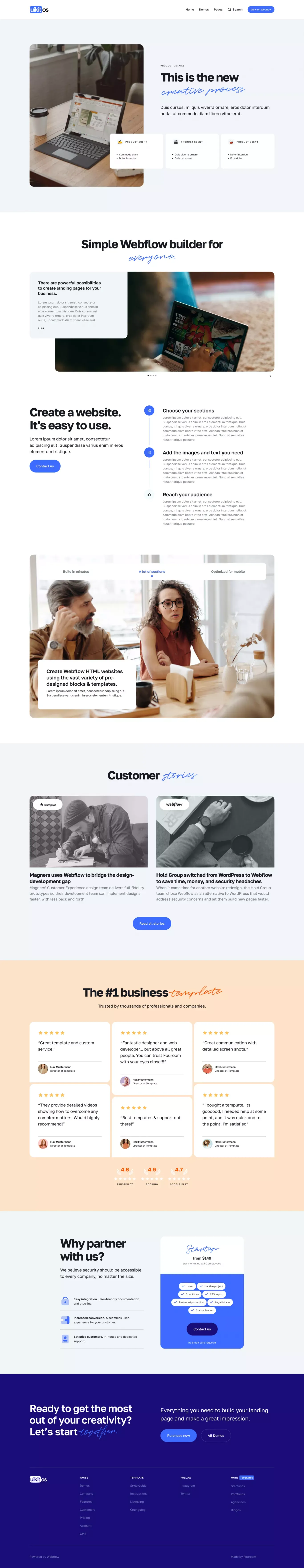 Landing #4 · UIKitos – Webflow HTML website template - Template design