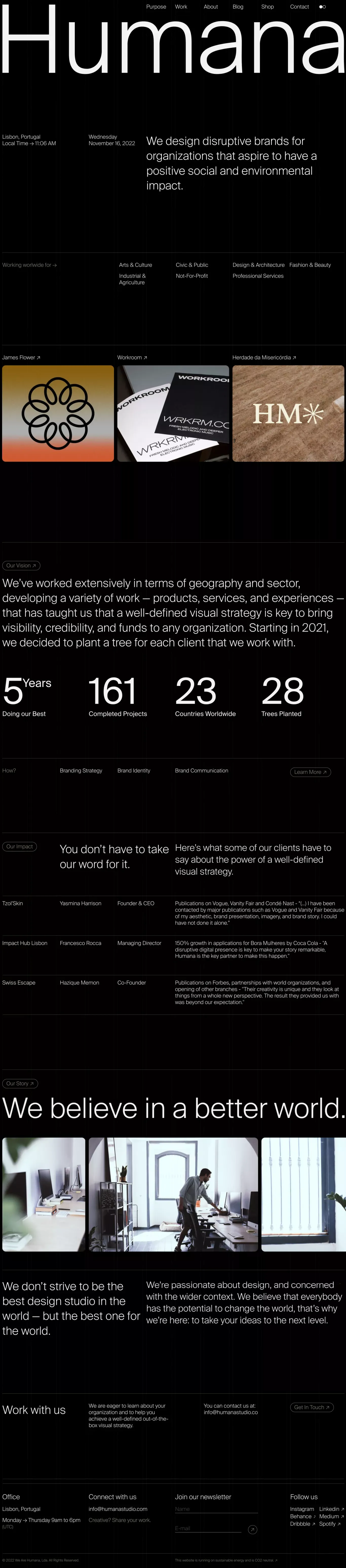 Humana Studio | Home - Portfolio design