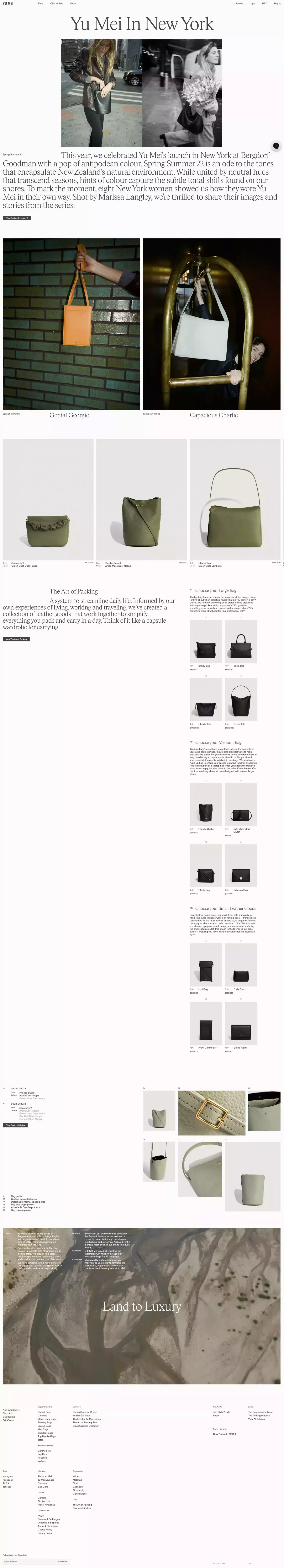 Yu Mei | Luxury Leather Goods - Ecommerce design