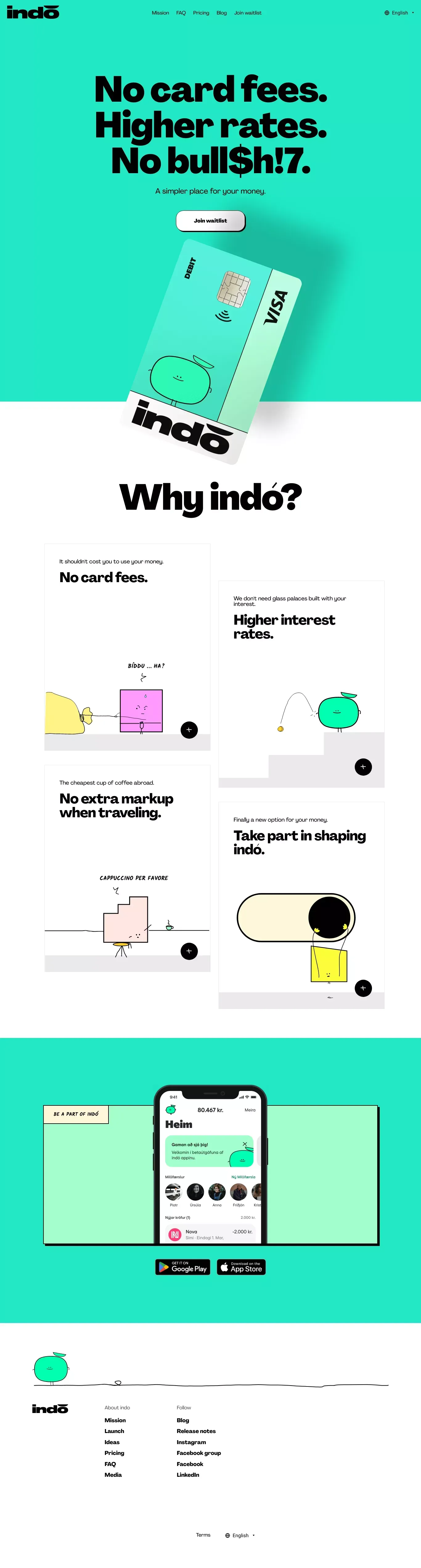 indó - Landing design