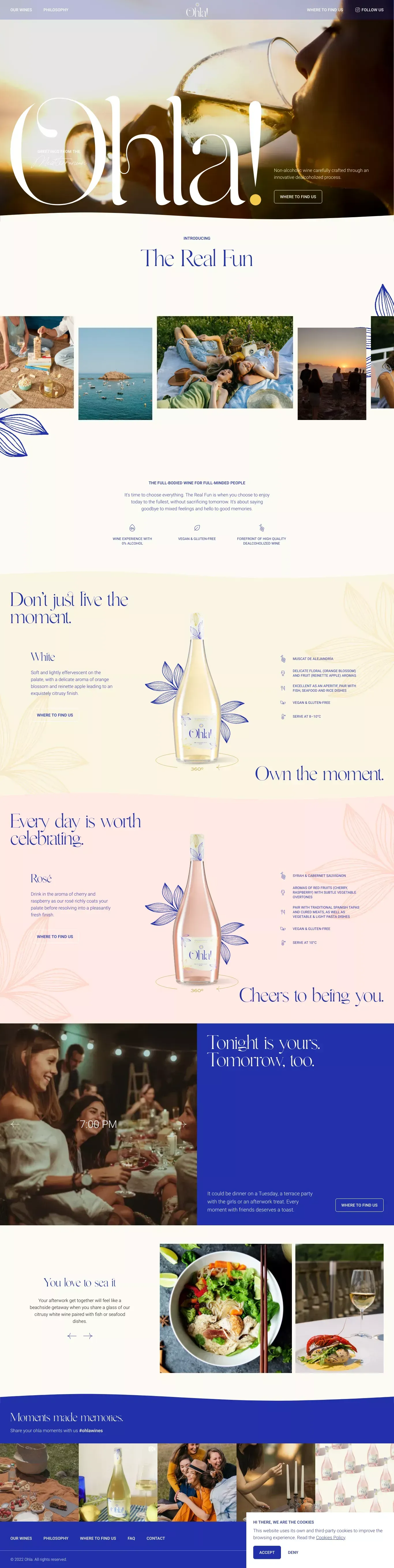 Ohla Wines - The full-bodied wine for full-minded people - website design