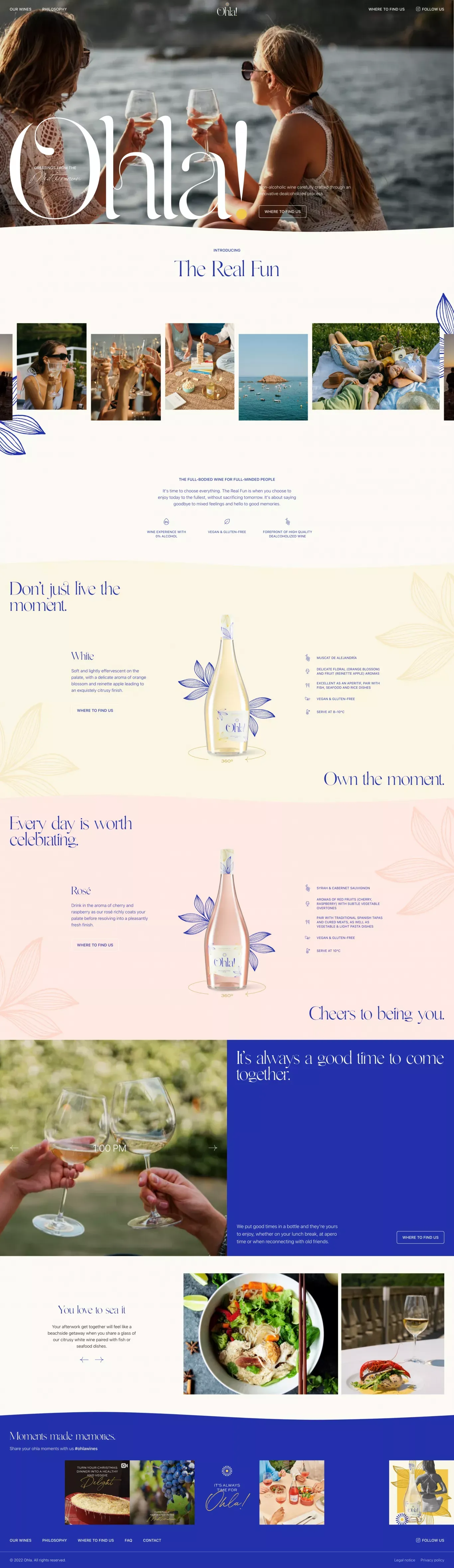 Ohla Wines - The full-bodied wine for full-minded people - Landing design