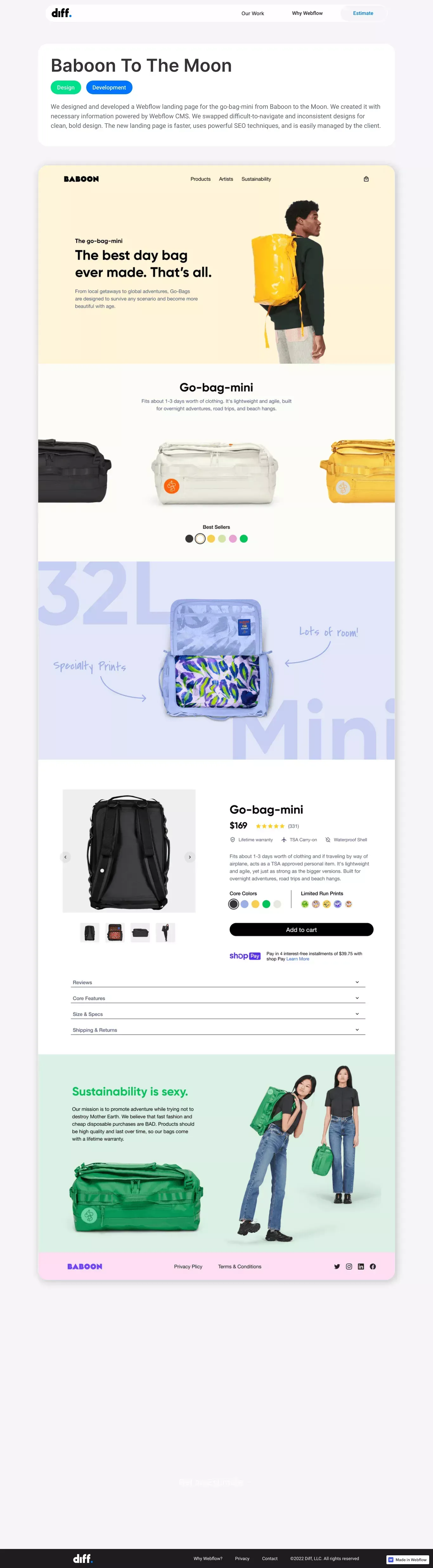Our Work | Baboon To The Moon - Landing design
