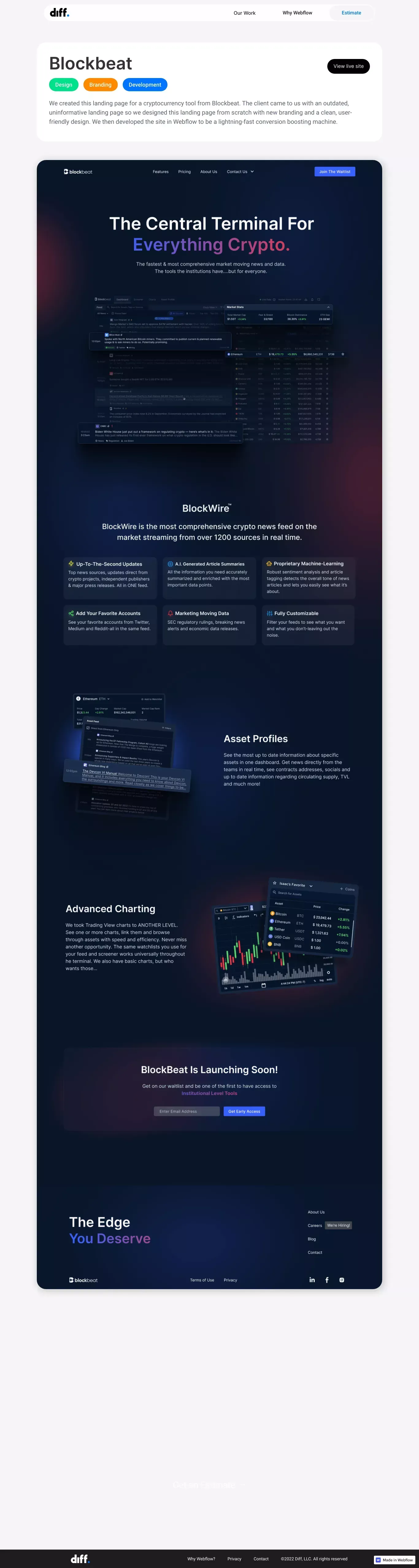 Our Work | Blockbeat - Landing design