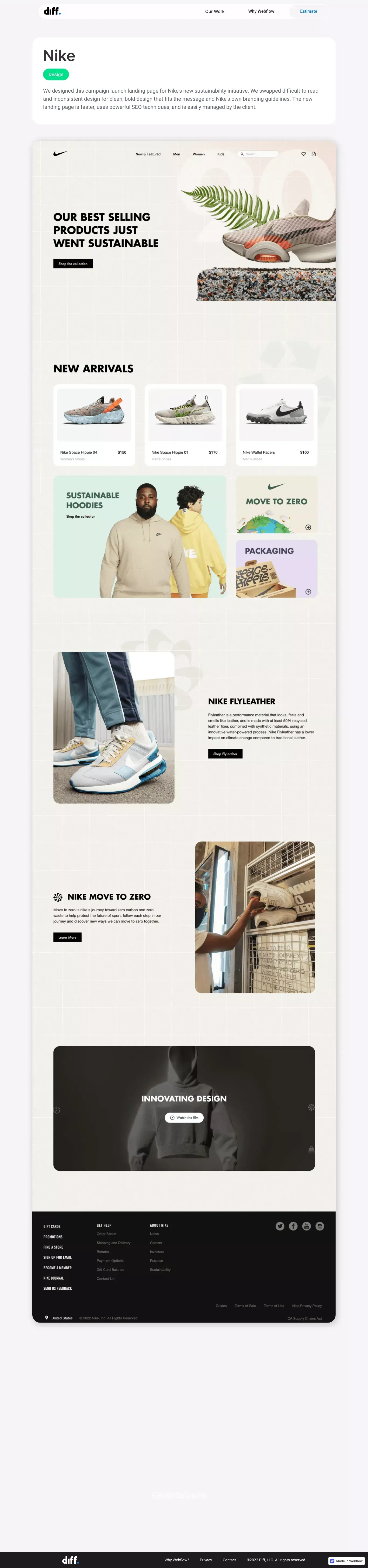 Our Work | Nike - Landing design