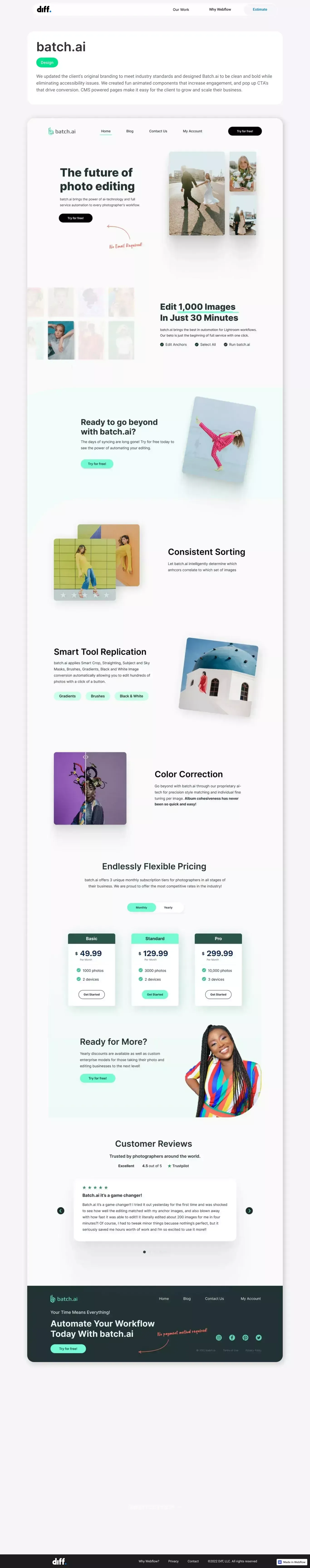 Our Work | batch.ai - Landing design