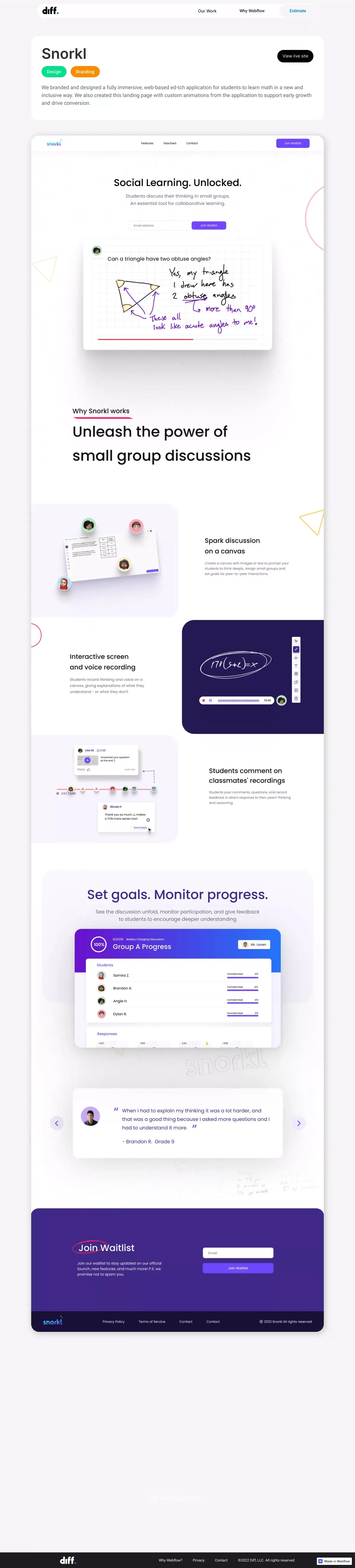 Our Work | Snorkl - Landing design