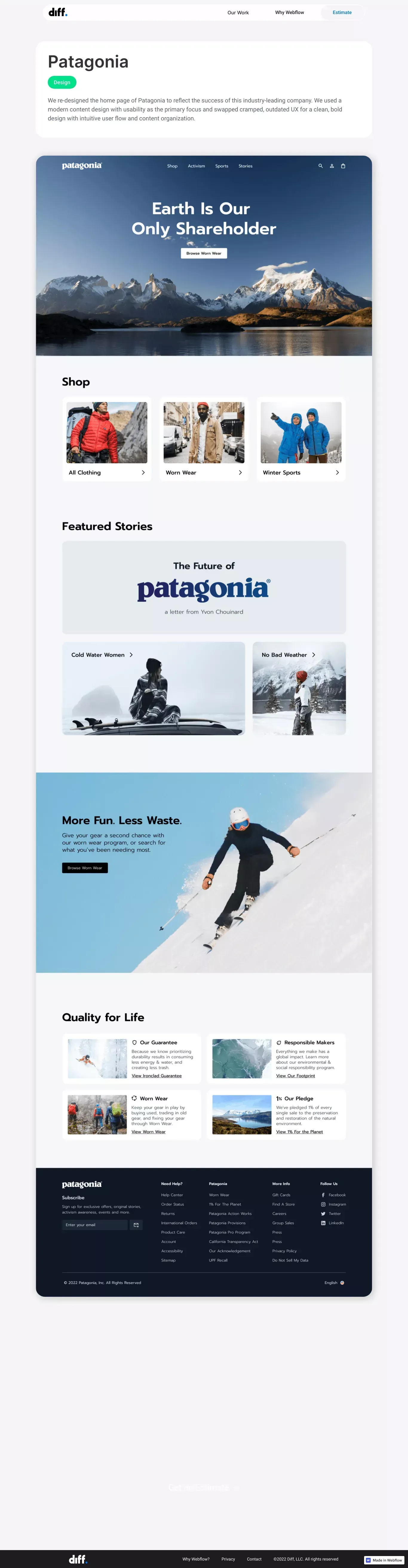Our Work | Patagonia - Landing design