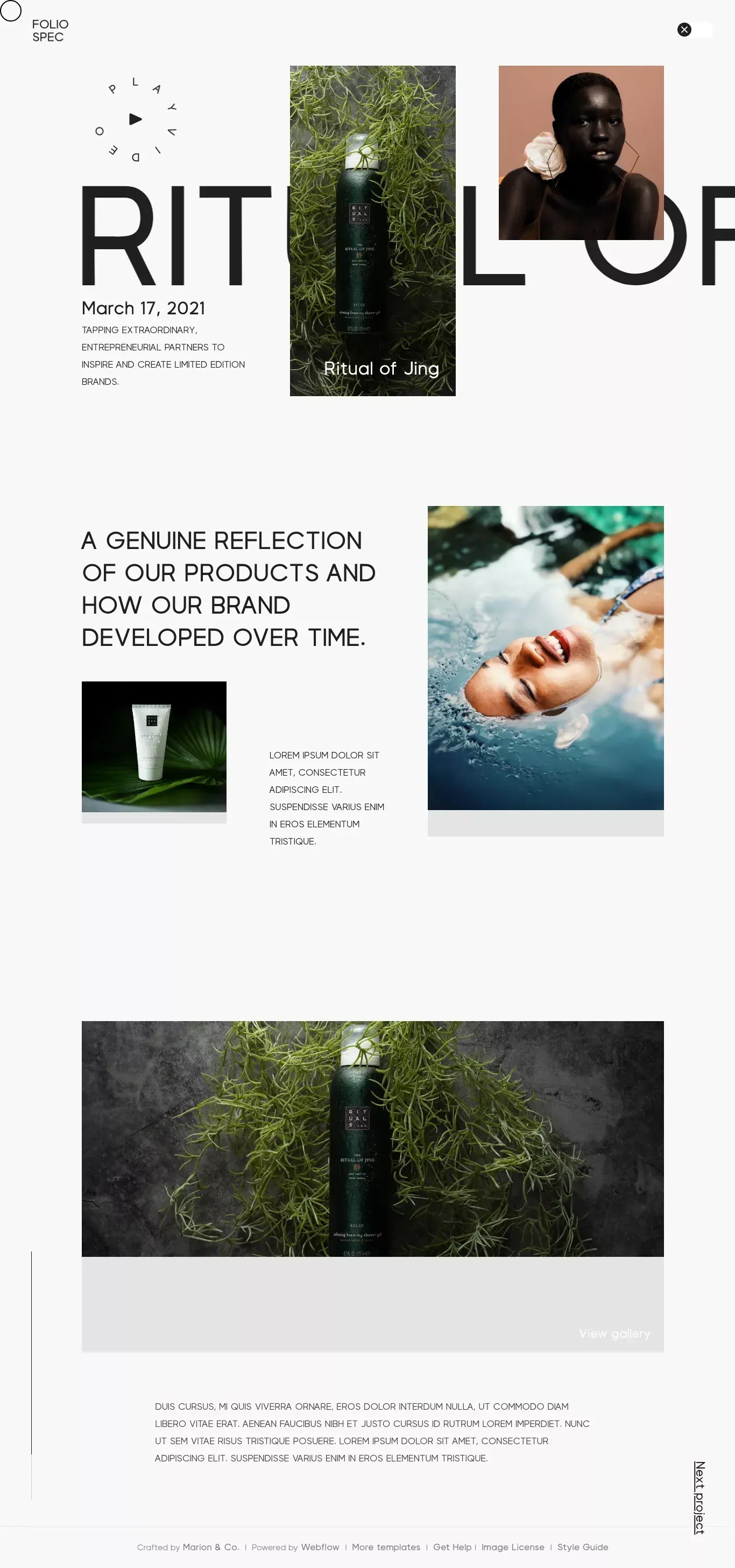 Ritual of Jing | Project - Template design
