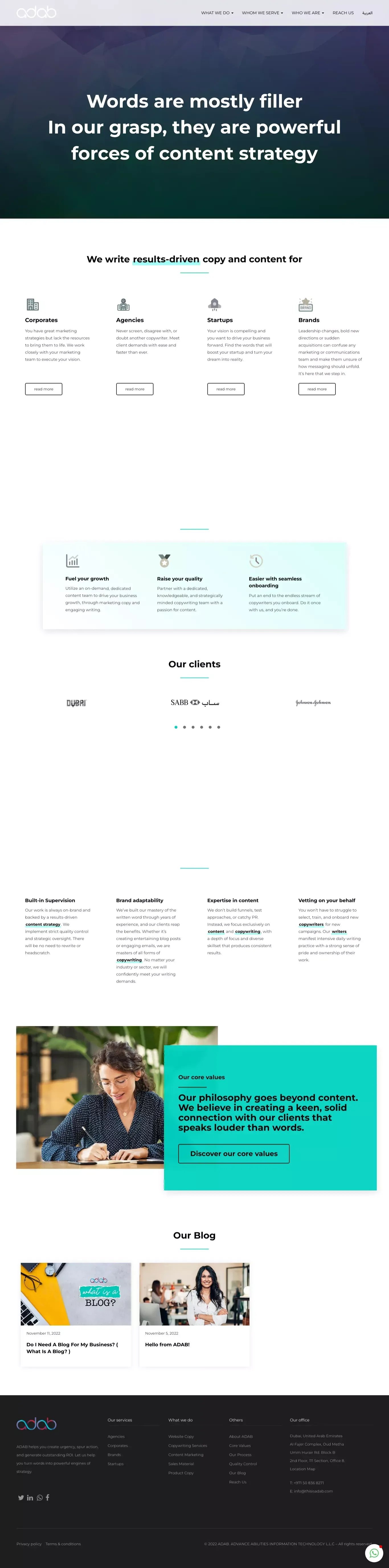 Advanced Bilingual Copywriting Services - ADAB - website design