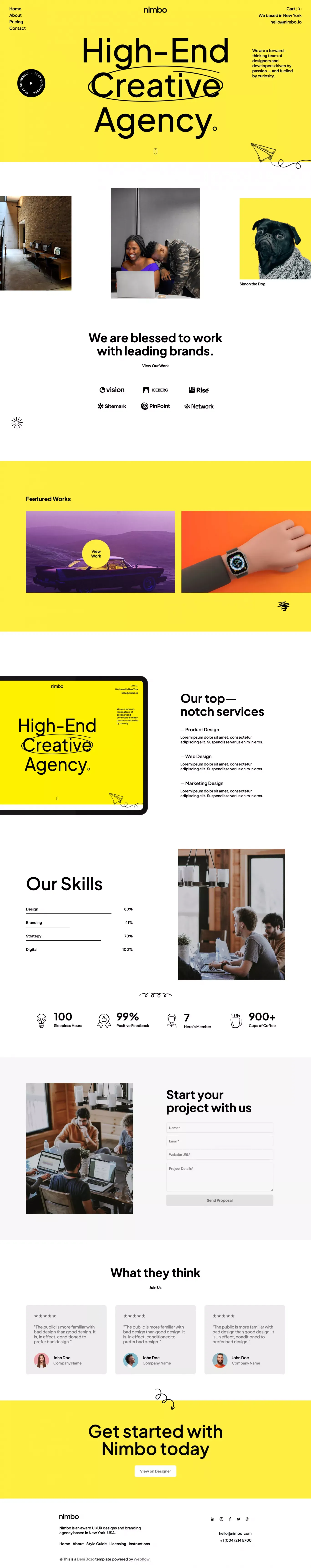 Nimbo - Webflow Ecommerce website template - Template design
