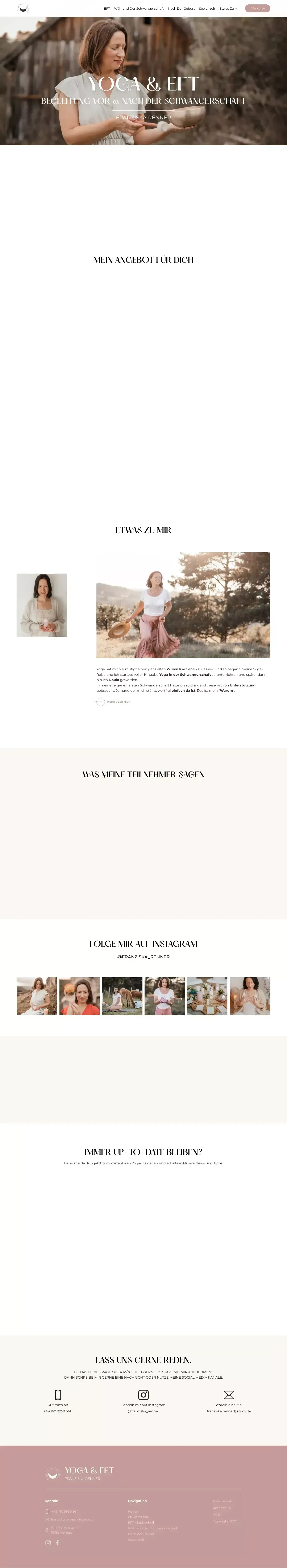 Yoga, EFT, Doula vor & nach der Geburt - website design