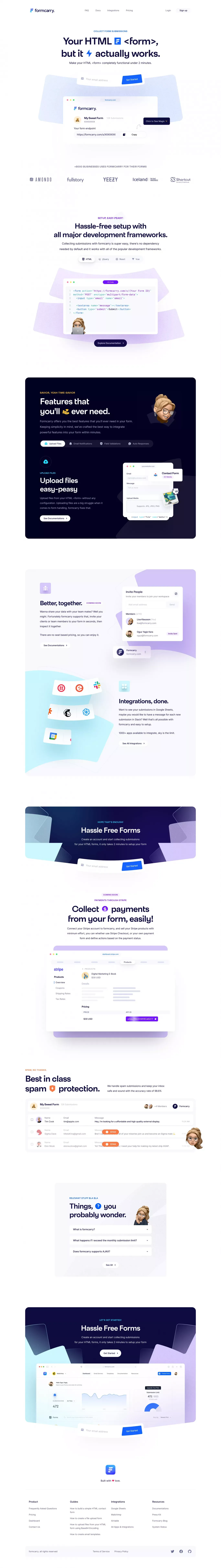 Formcarry. | Hassle-free HTML Forms - Landing design