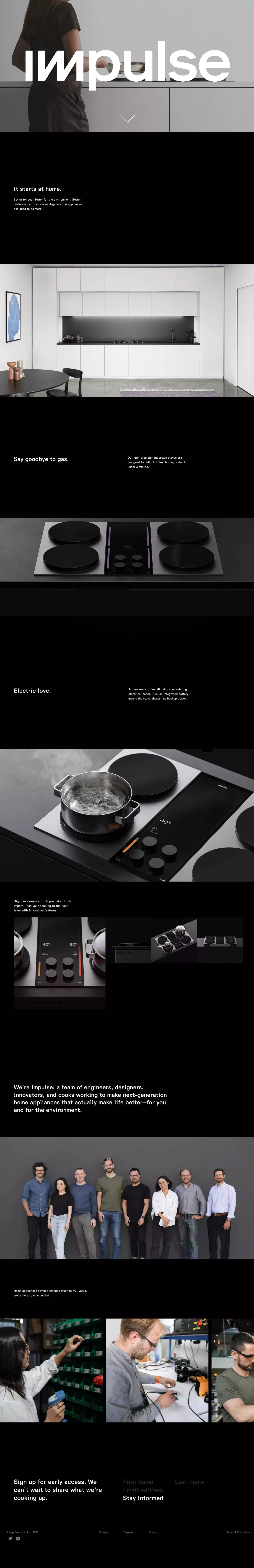 Impulse: Battery-Integrated Home Appliances - Landing design