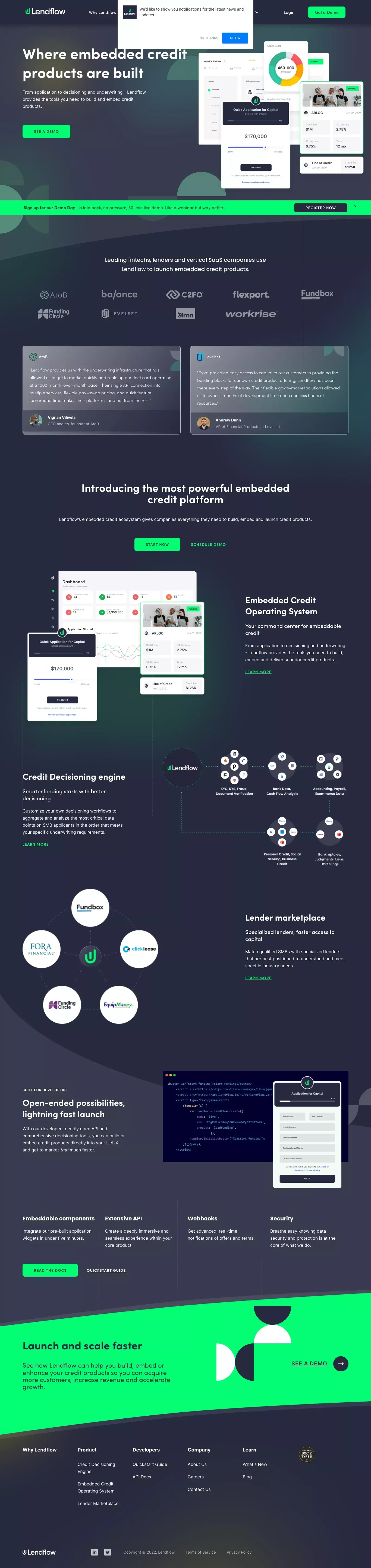Homepage | Lendflow - website design