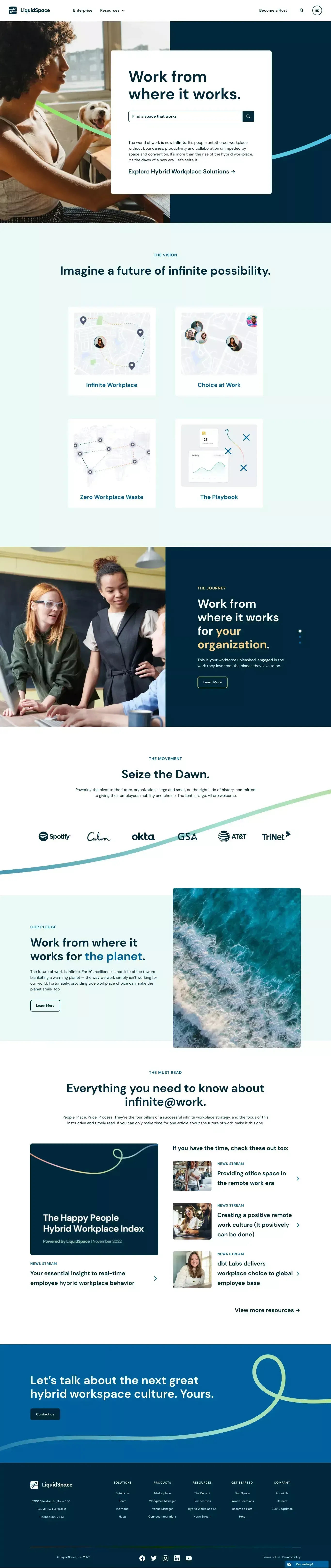 Hybrid Workplace Solutions | LiquidSpace - website design