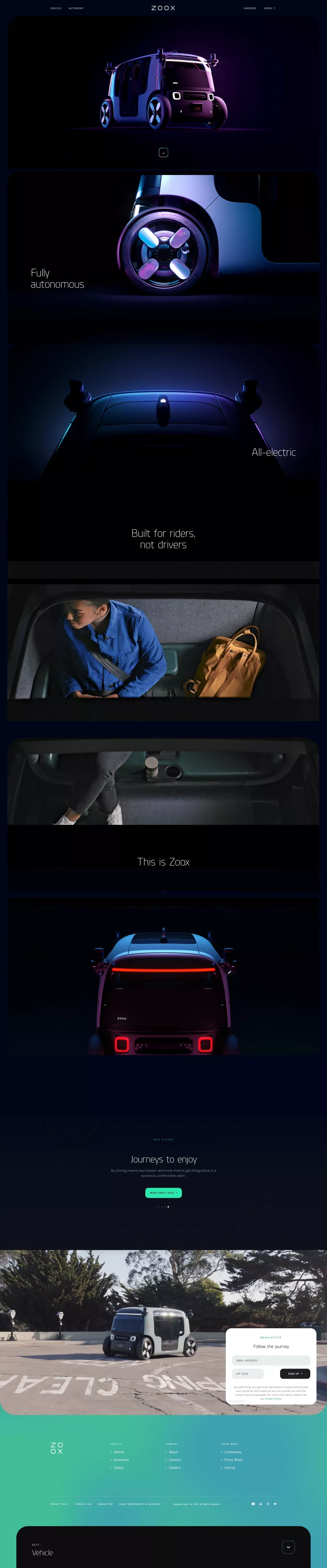 Zoox - Landing design
