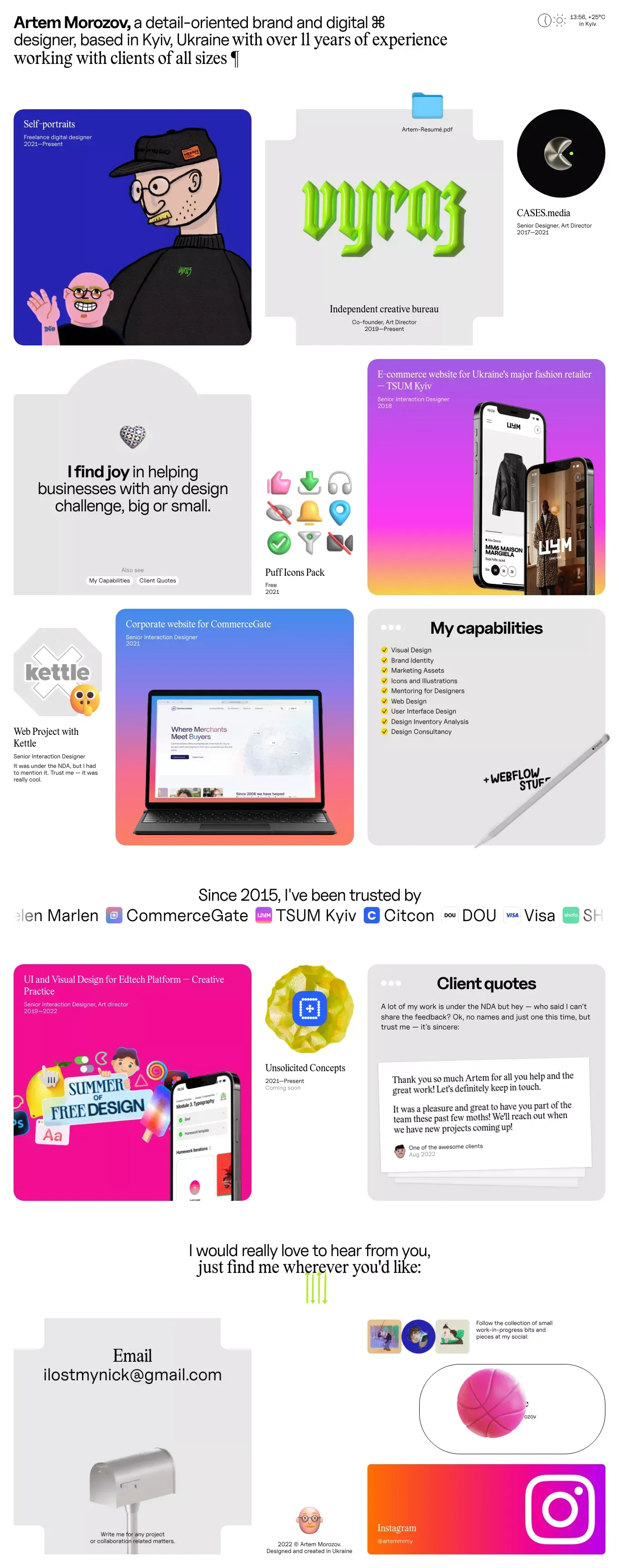 Artem Morozov - website design