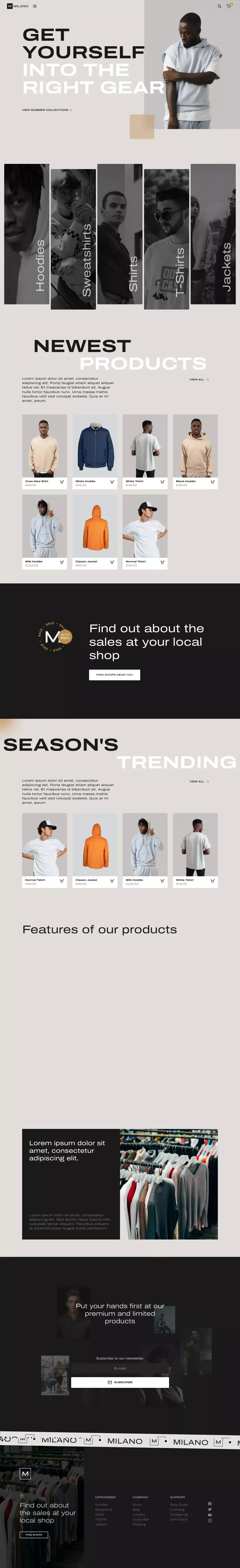 Milano - Webflow Ecommerce website template - Ecommerce design