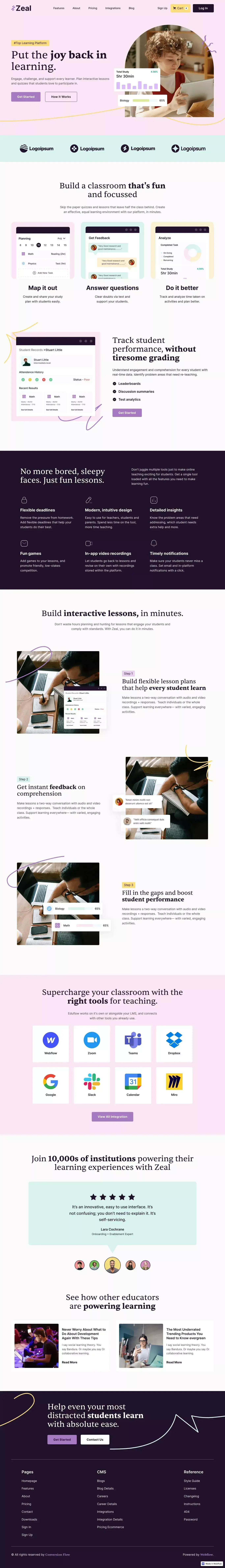 Zeal - Webflow Ecommerce Website Template - Template design