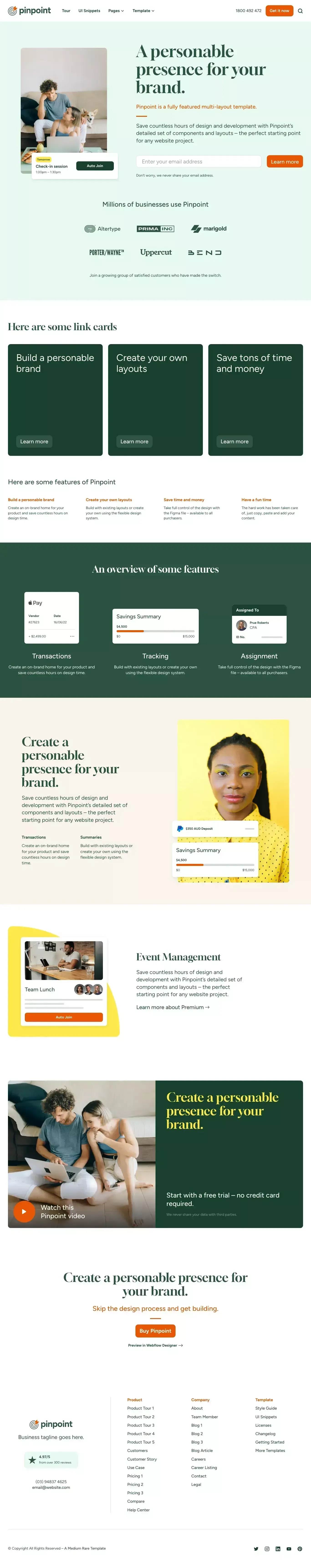 Pinpoint - Webflow HTML Website Template - Template design