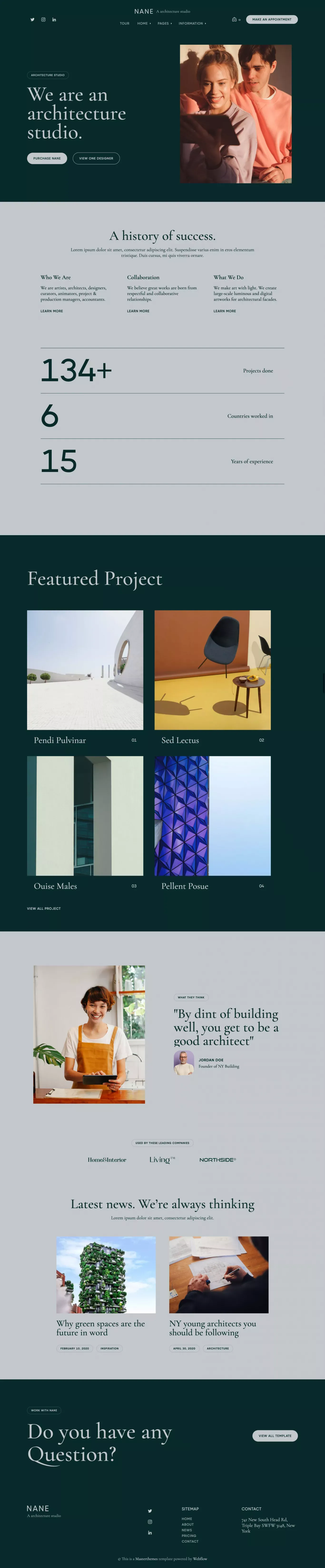 Nane - Webflow Ecommerce website template - Template design