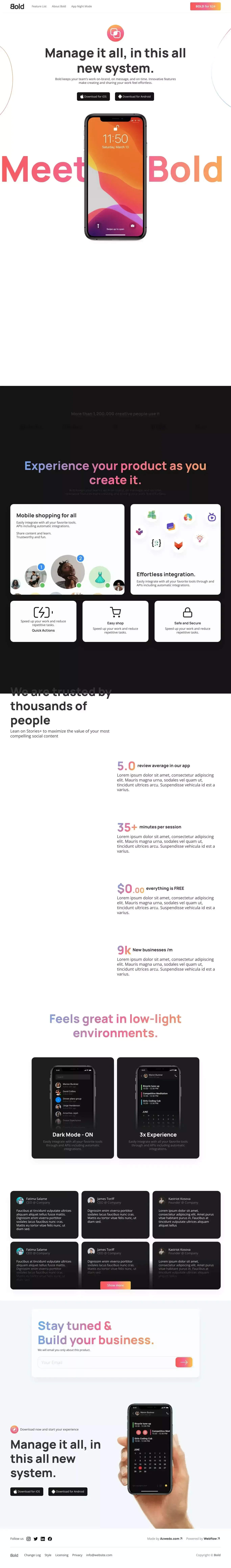 Bold - Webflow HTML website template - Landing design