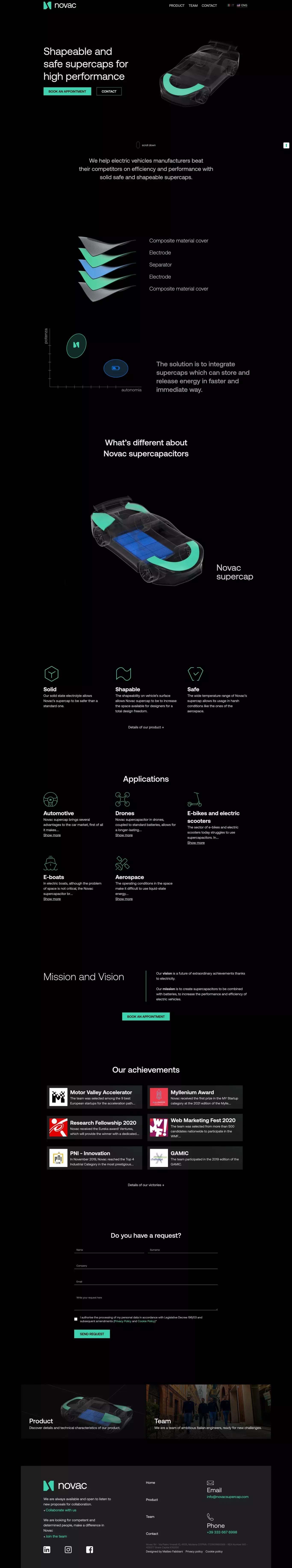 Novac Supercondensatori - Landing design