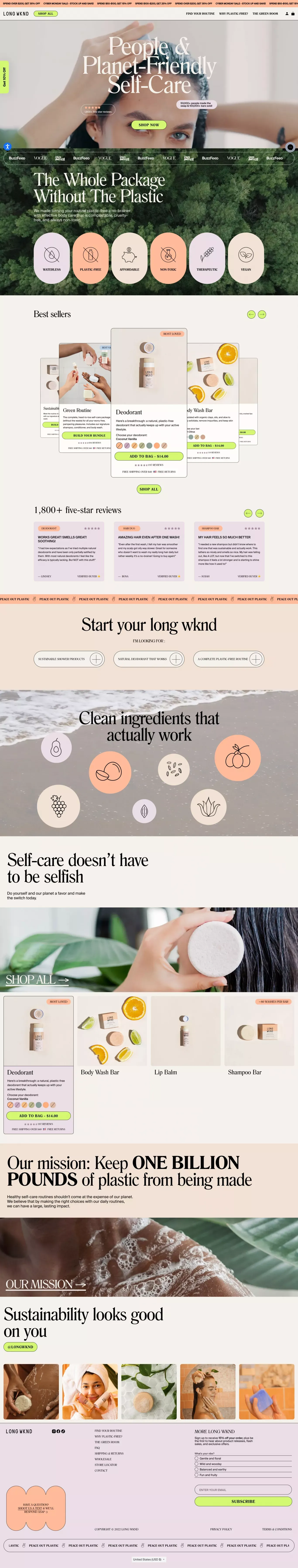 Your clean routine awaits – Long Wknd - Ecommerce design