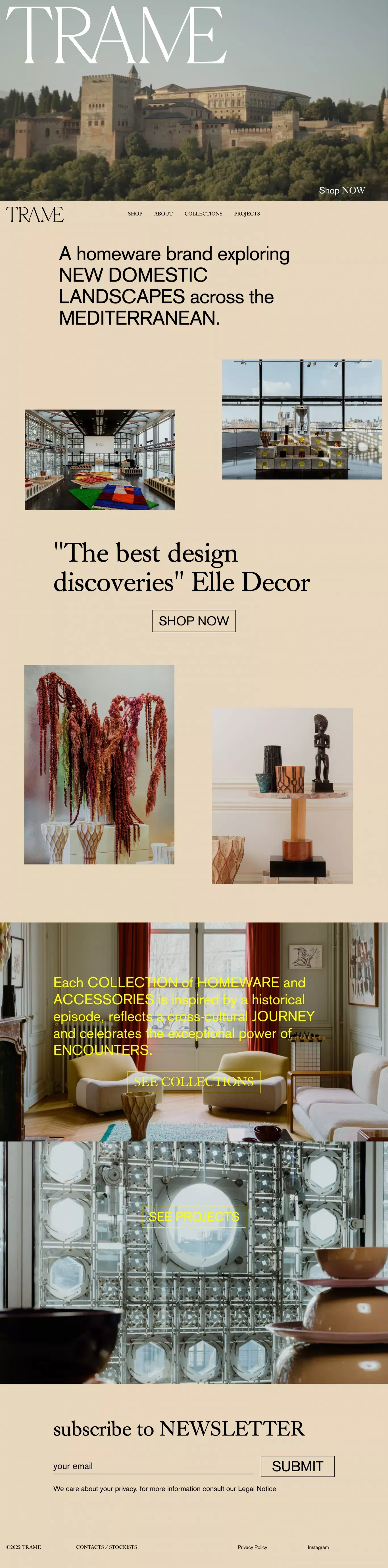 TRAME - Ecommerce design
