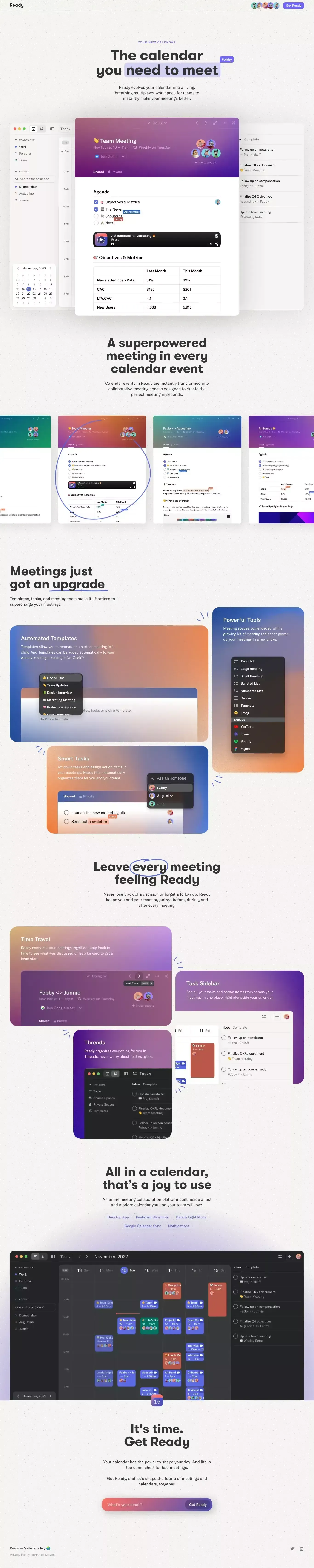 Ready — The calendar you need to meet - website design