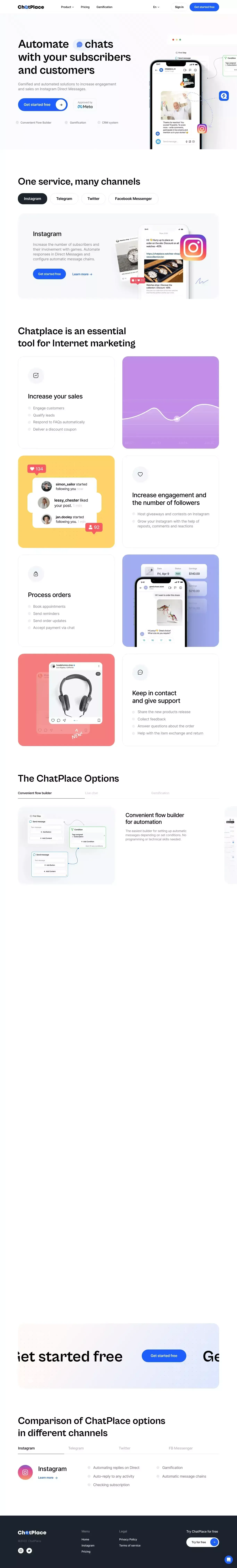СhatPlace | Automate chats with your clients - Landing design